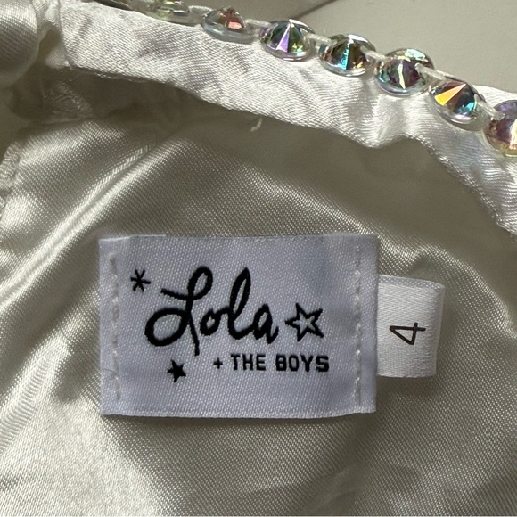 Lola + the Boys Girls Rainbow Crystal Gem Dress - Size 4 - Picture 12 of 16